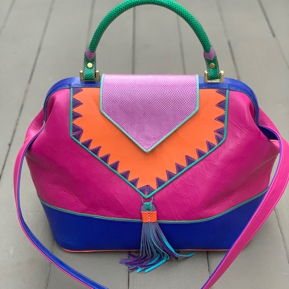 Ruby Fire Cat Handbags - Ruby Firecat Handmade MultiColored Leather Handbag